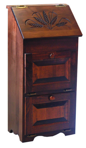Tator Bin / Bread Box with Wheat  carving