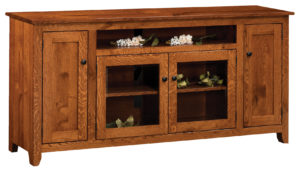 Modern Mission TV Stand w/ Fireplace