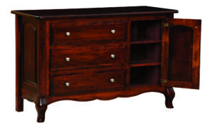 French Country 3 Drawer Dresser w/Door