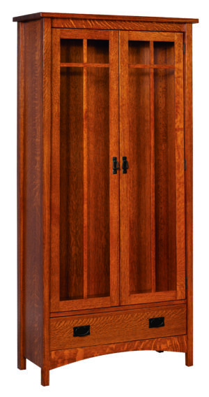 ESWC Arts and Crafts 2-Door 4-Shelf 1-Drawer Bookcase