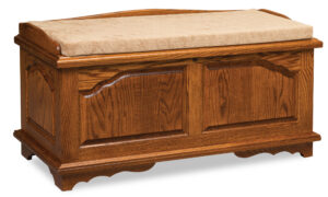 AJ Cathedral Cedar Chest with seat rail