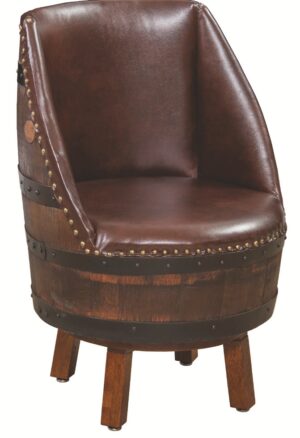 UPHOLSTERED BARREL STOOL