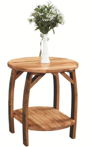 BURNT HICKORY END TABLE
